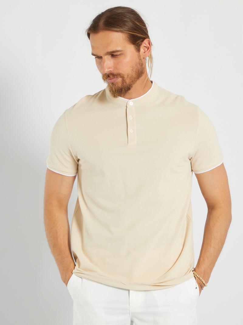 Polo col mao beige - Kiabi
