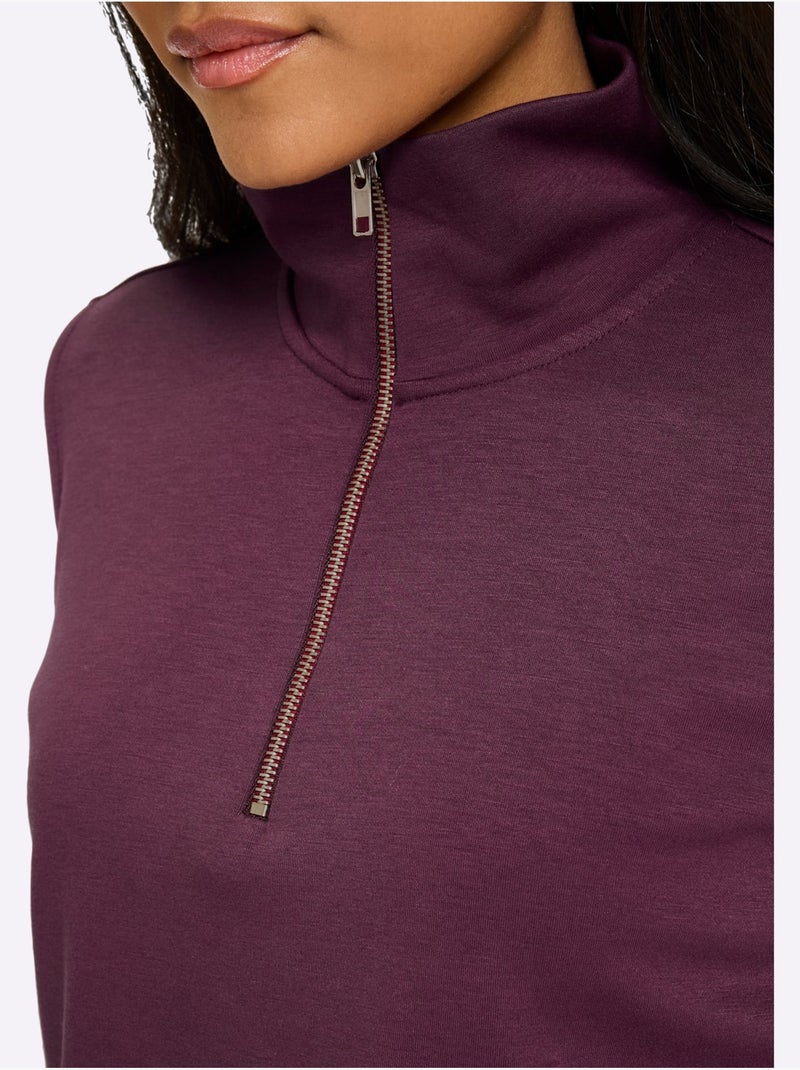 Polo col montant à glissière - taille standard - helline Noir Bordeaux - Kiabi