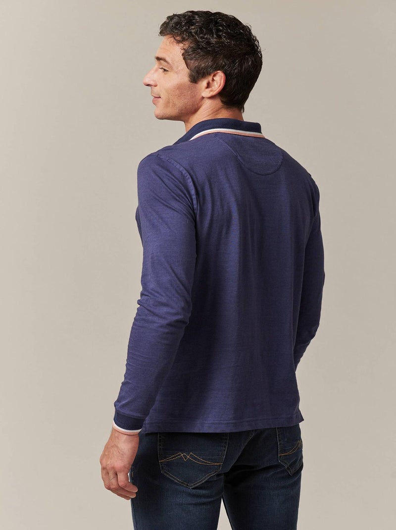 Polo col polo jersey coton 'Deeluxe' Bleu fluo - Kiabi