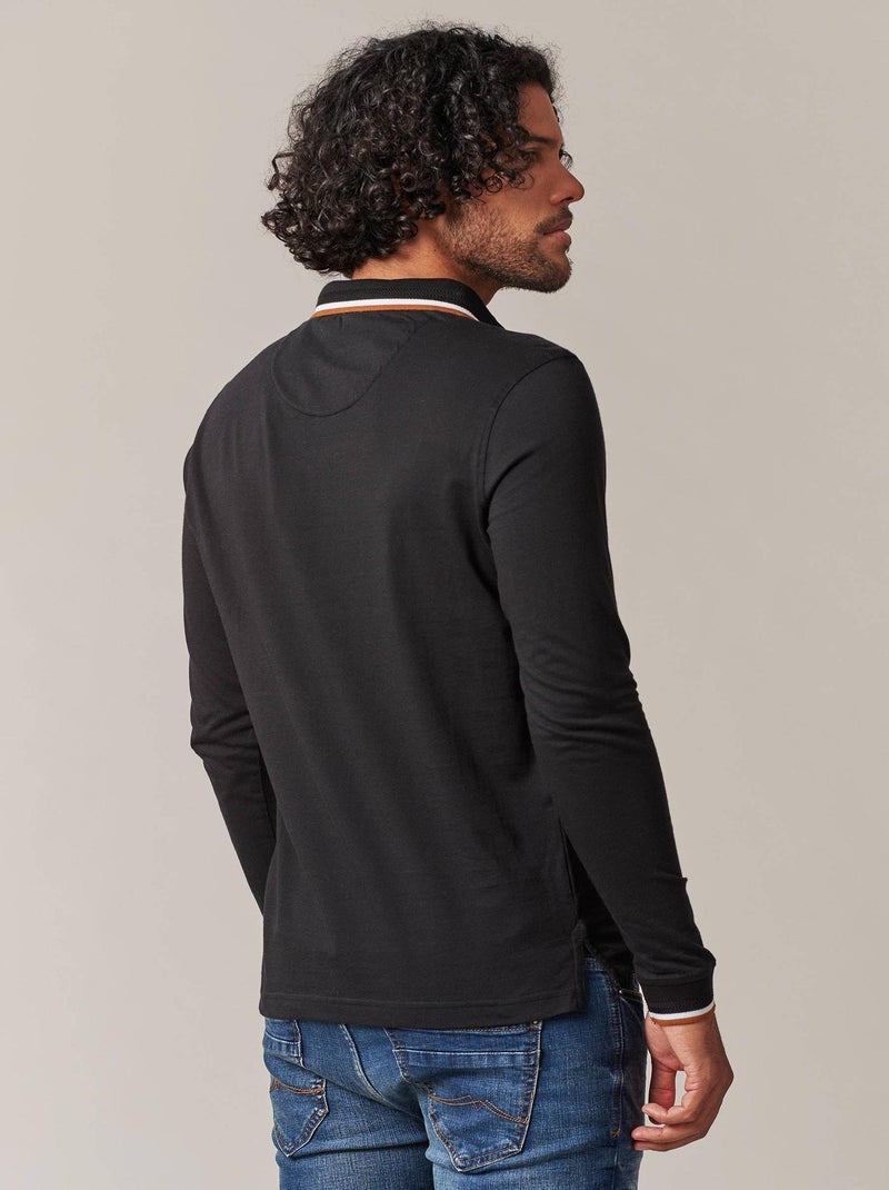 Polo col polo jersey coton 'Deeluxe' Noir - Kiabi