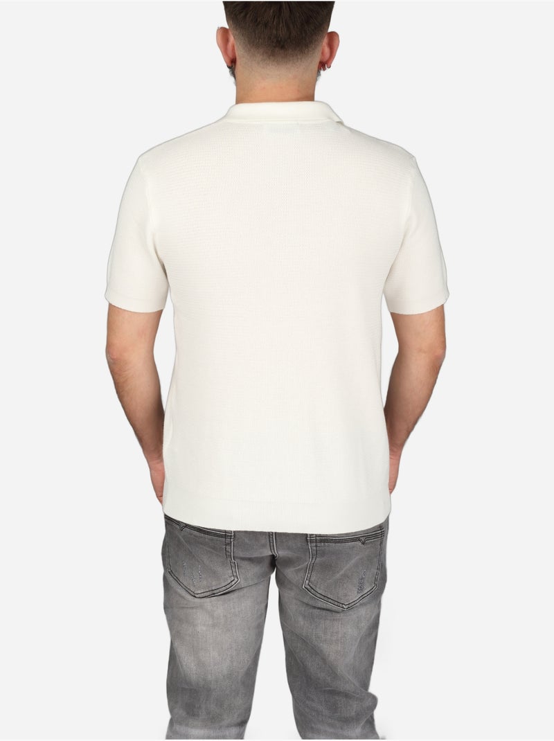 Polo col zippé - Frilivin Blanc - Kiabi