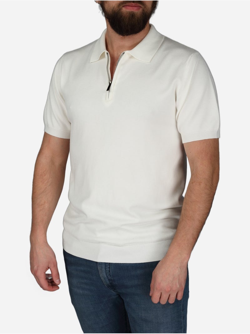 Polo col zippé - Frilivin Blanc - Kiabi