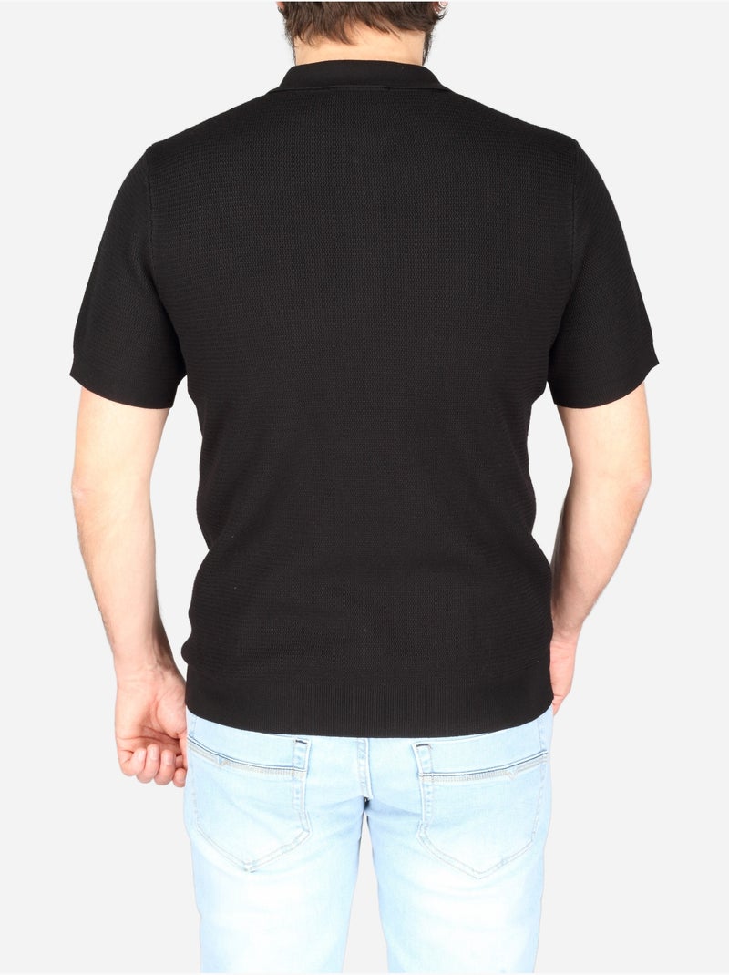 Polo col zippé - Frilivin Noir - Kiabi