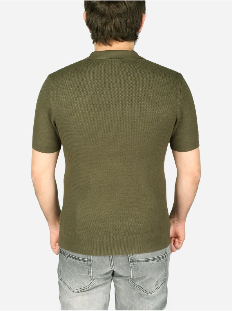 Polo col zippé - Frilivin Vert foncé - Kiabi