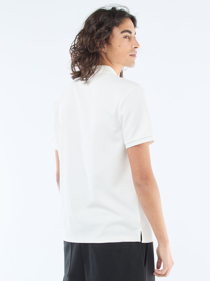 Polo col zippé Blanc - Kiabi
