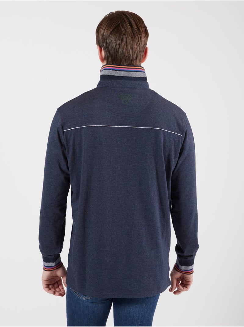 POLO COLORFUL AUTUMN FLOWERS Bleu marine - Kiabi