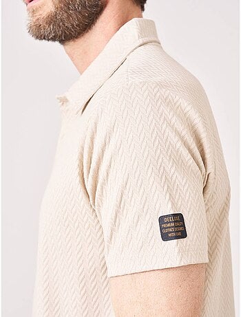 Polo confort homme en coton texturé 'Deeluxe'