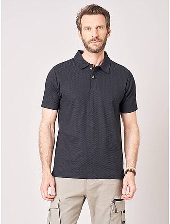 Polo confort homme en coton texturé 'Deeluxe'