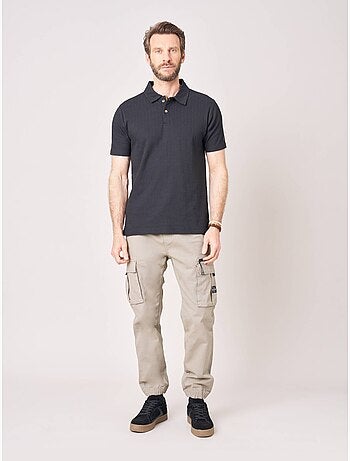 Polo confort homme en coton texturé 'Deeluxe'