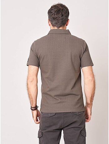Polo confort homme en coton texturé 'Deeluxe'
