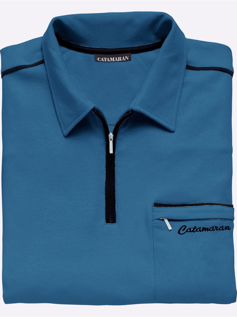 Polo contrastes sportifs - taille standard - witt Bleu jean - Kiabi