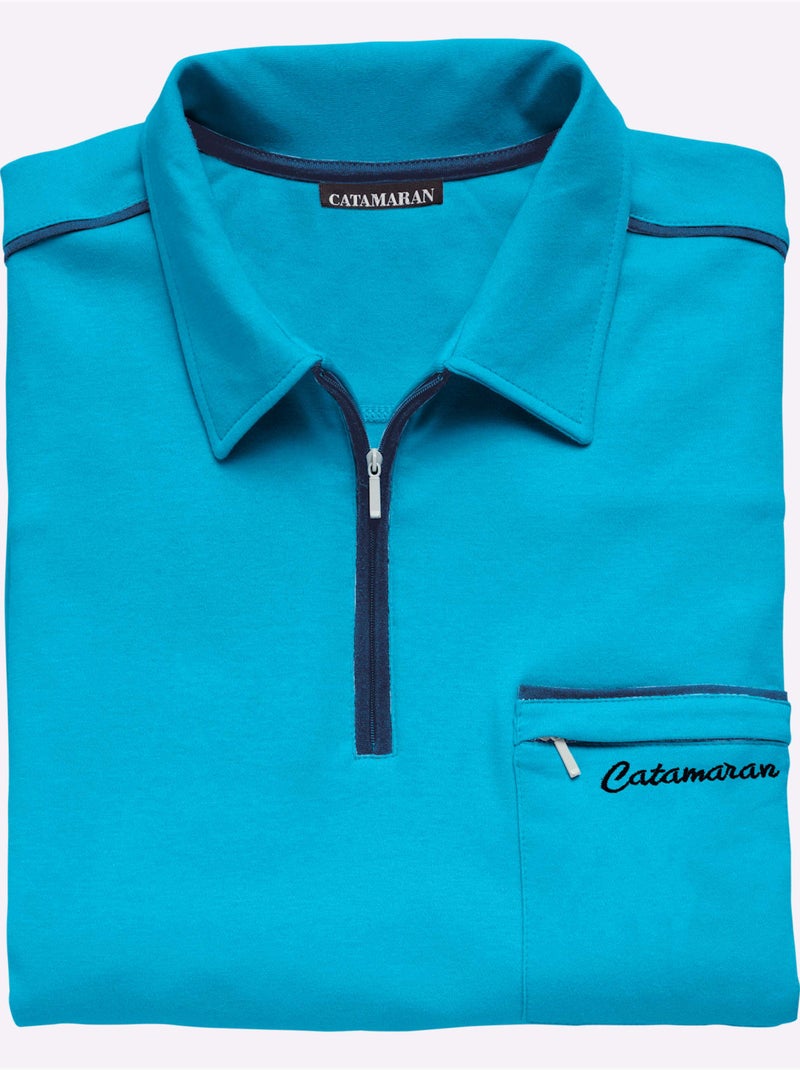 Polo contrastes sportifs - taille standard - witt Turquoise - Kiabi