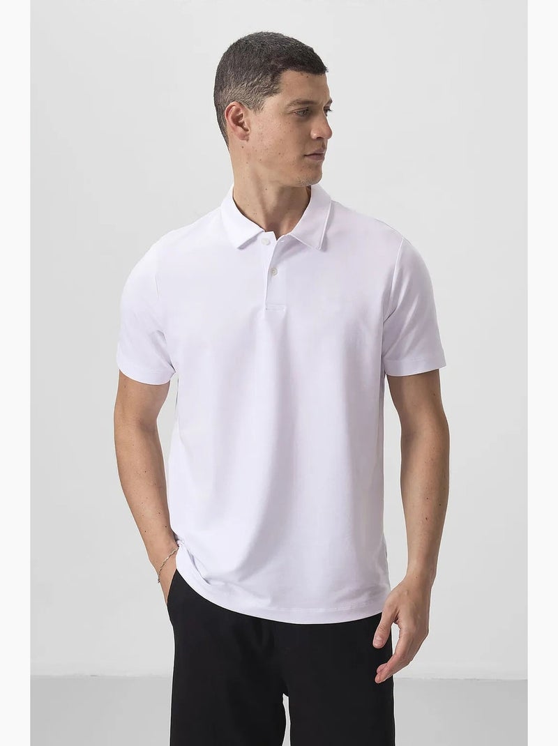 Polo coton élasthanne tommy Blanc - Kiabi