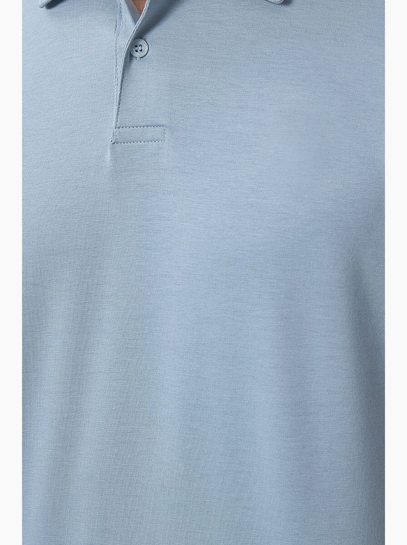 Polo coton élasthanne tommy Bleu ciel - Kiabi