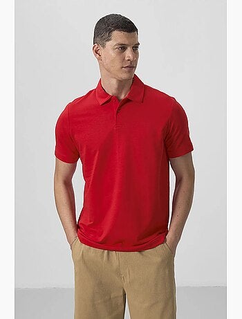 T-shirt polo homme en coton et élasthanne tommy