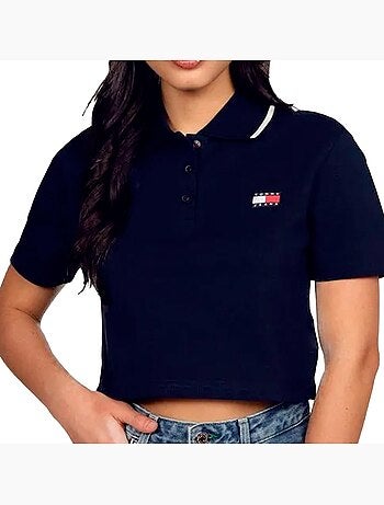 Polo Crop Top Femme Tommy Hilfiger Badge