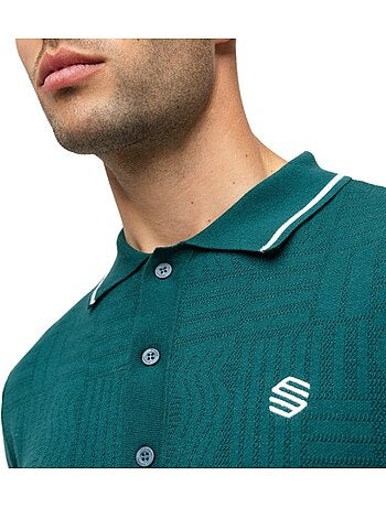 Polo de golf maille homme golf homme trevino teal