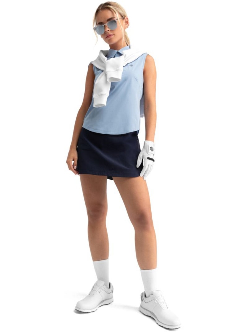 Polo de golf technique sans manches femme golf femme llorea Bleu - Kiabi