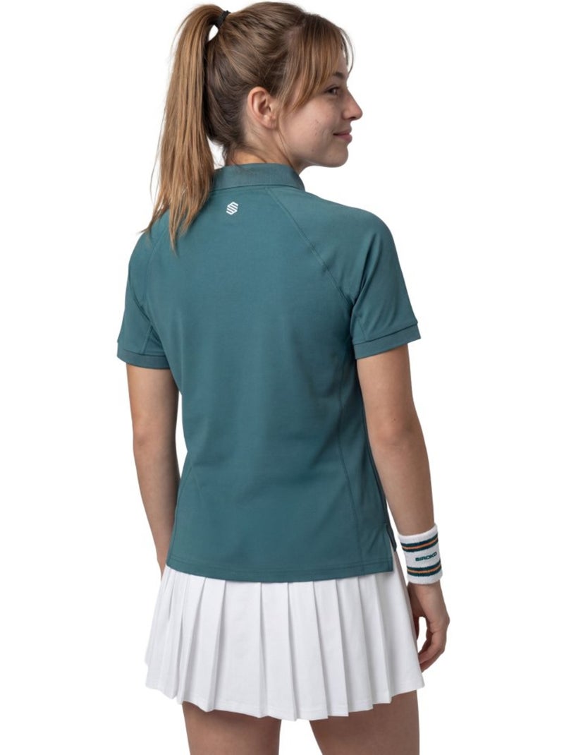 Polo de tennis demi-zip femme tennis femme player-w Vert - Kiabi