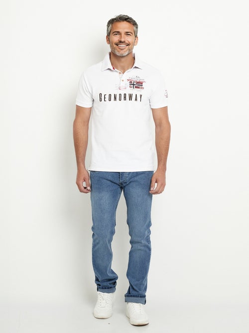 Polo détail revers col et motif placé - AFIBEL - Kiabi
