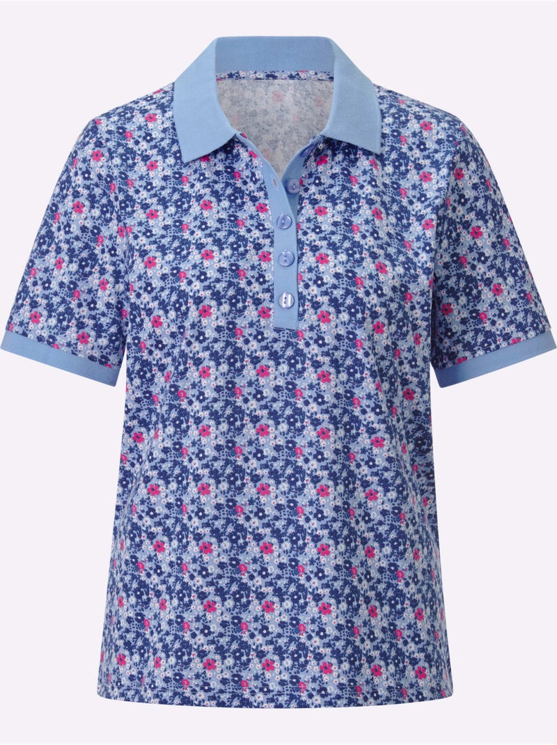 Polo Détails Contrastés - Taille Standard - Witt Bleu Rose - Kiabi