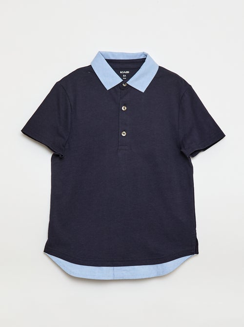 Polo effet 2-en-1 à manches courtes - Kiabi Polo effet 2-en-1 à manches courtes - Kiabi