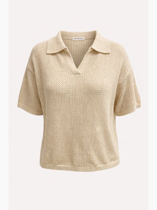 Polo effet crochet uni PAPRIKA - Kiabi