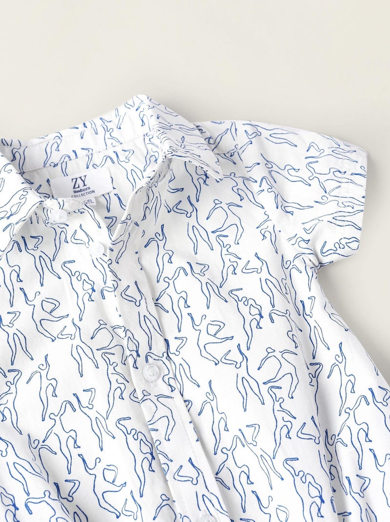 Polo en 100 % coton, avec impression PICASSO Blanc - Kiabi