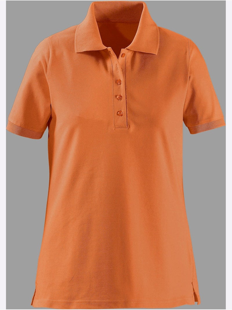 Polo en coton à col polo et manches courtes - Taille standard - Witt Orange mandarine - Kiabi