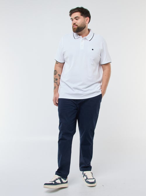 Polo en coton à contrastes - Kiabi