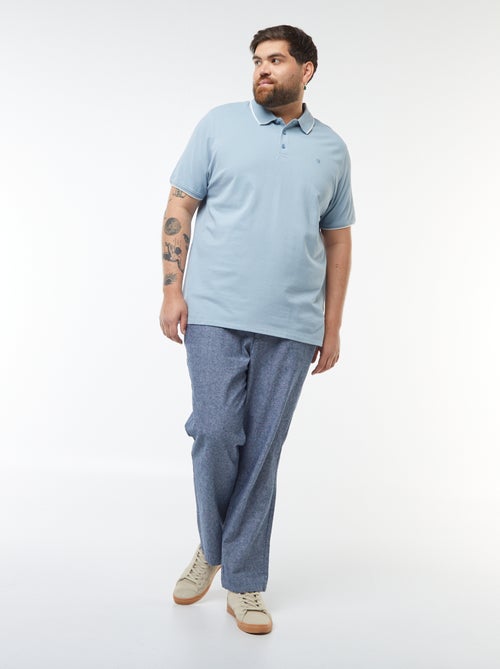 Polo en coton à contrastes - Kiabi