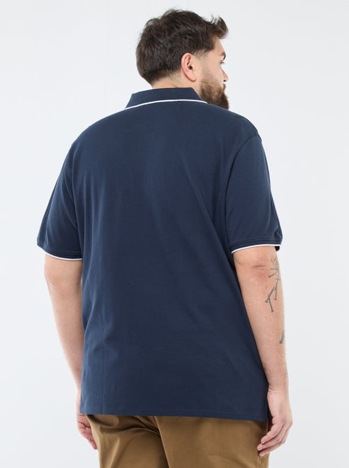 Polo en coton à contrastes - Kiabi