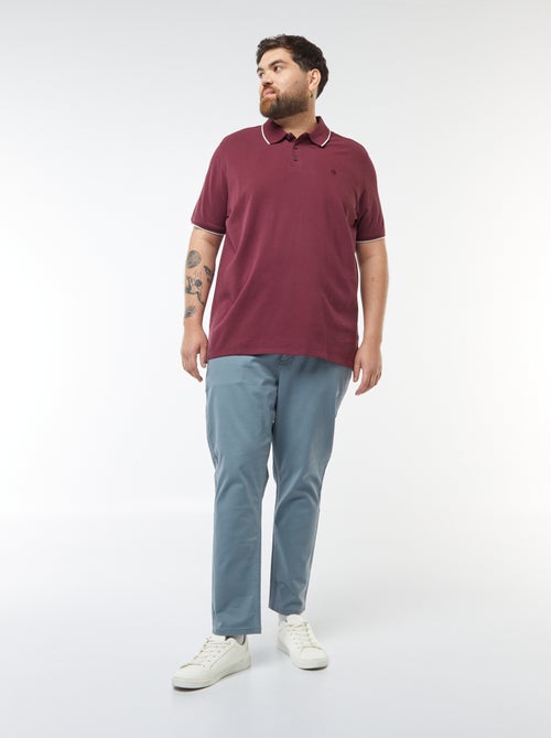 Polo en coton à contrastes - Kiabi