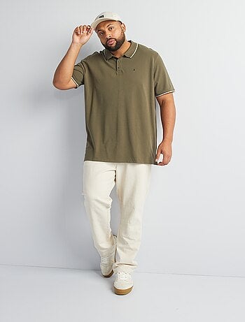 Polo en coton à contrastes