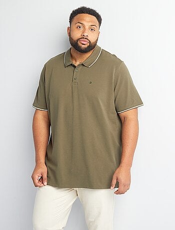 Polo en coton à contrastes