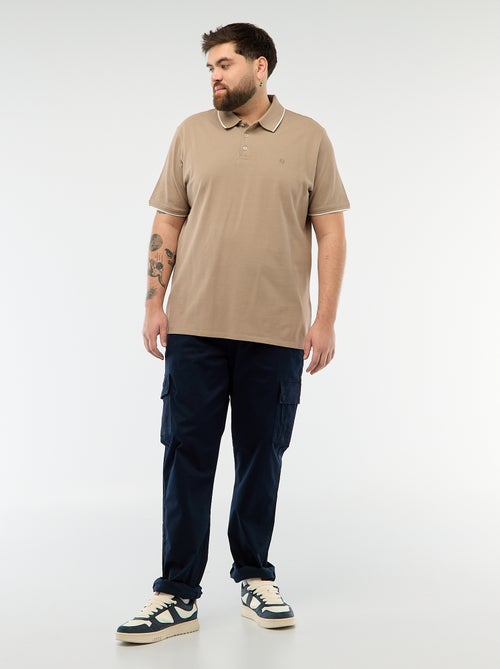 Polo en coton à contrastes - Kiabi