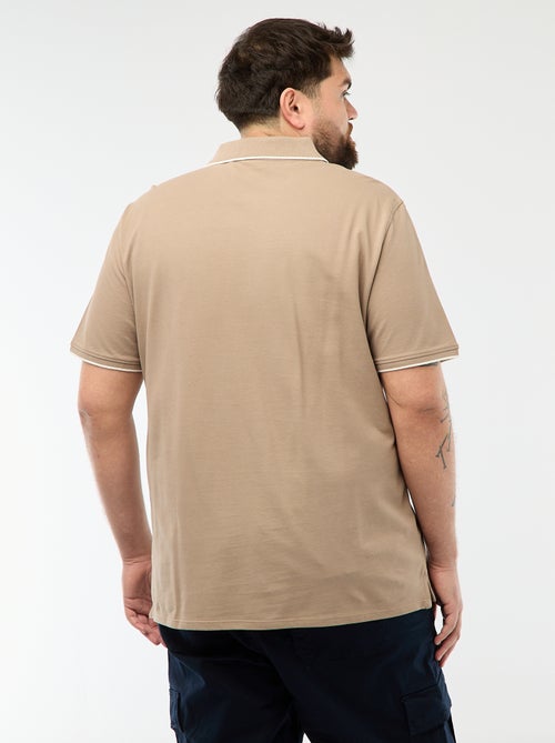 Polo en coton à contrastes - Kiabi
