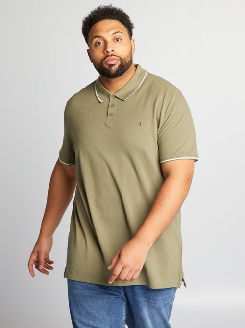 Polo en coton à contrastes - Kiabi