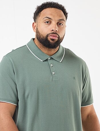 Polo en coton à contrastes