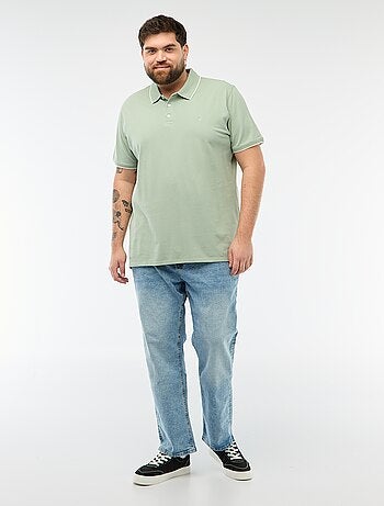 Polo en coton à contrastes