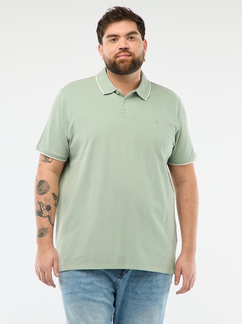 Polo en coton à contrastes - Kiabi