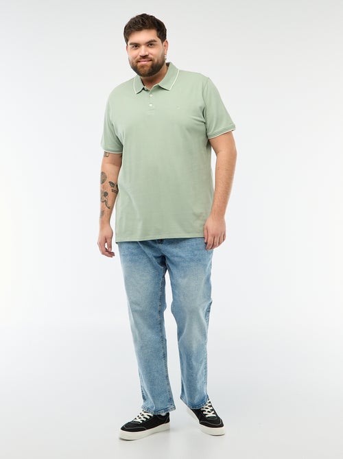 Polo en coton à contrastes - Kiabi