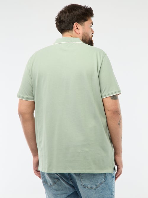 Polo en coton à contrastes - Kiabi