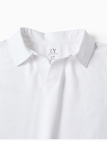 Polo en coton à jacquard