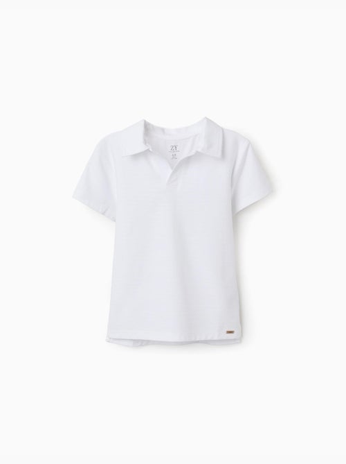 Polo en coton à jacquard - Kiabi
