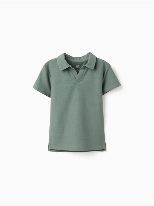 Polo en coton à jacquard - Kiabi