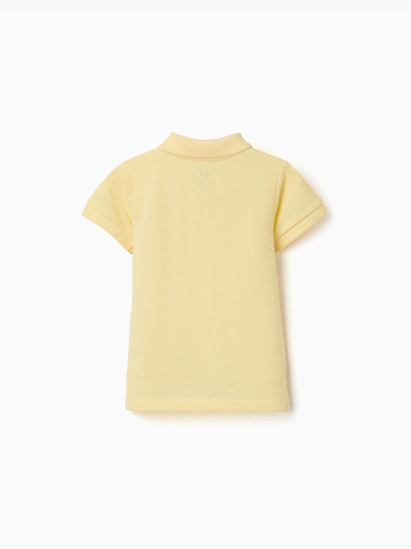 Polo en coton à manches courtes Jaune clair - Kiabi