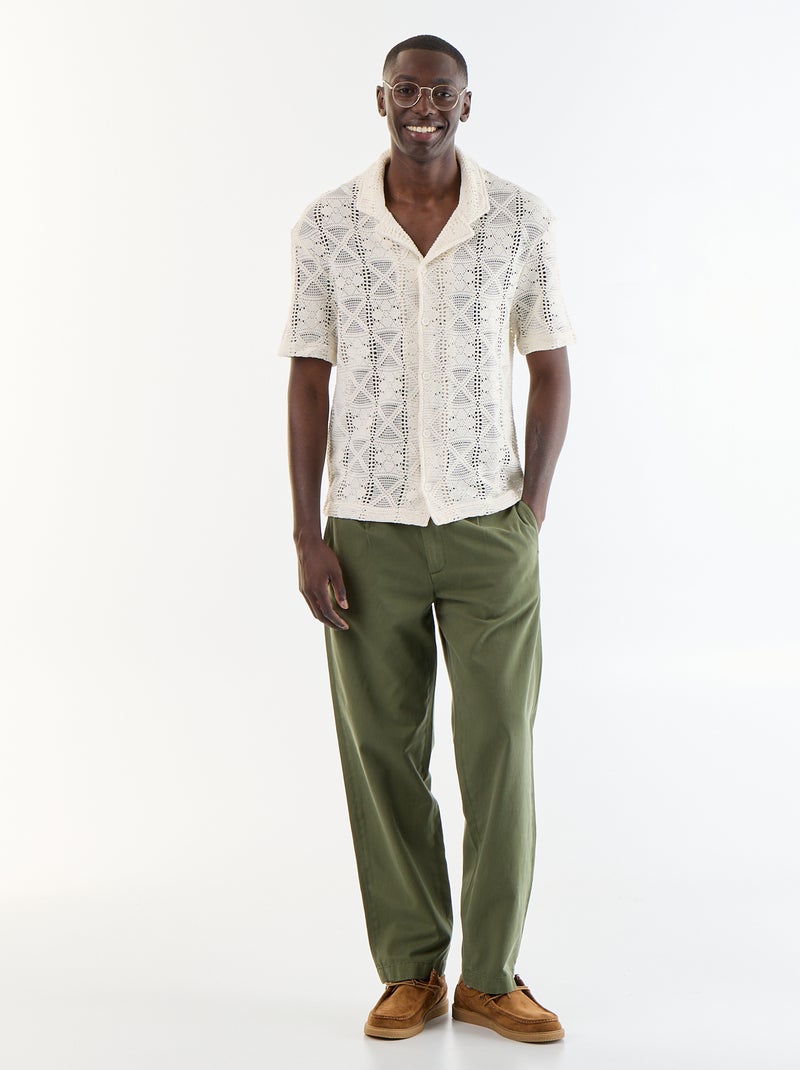 Polo en coton à manches courtes pour homme Blanc - Kiabi