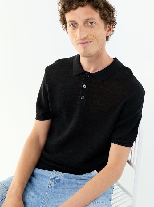 Polo en coton à manches courtes pour homme - Kiabi