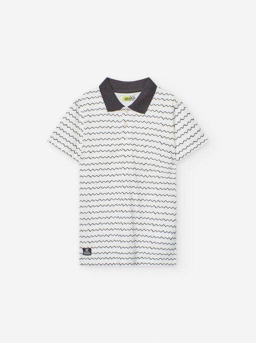 Polo en Coton à Motif Zigzag - Kiabi